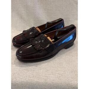 Vintage Cole Haan Made in USA Burgundy Leather Kiltie Tassel Loafers 8.5 D 1163